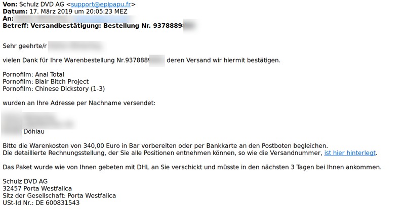 Vorsicht vor Schmuddel-Emails: Dahinter verbirgt sich ein Virus!