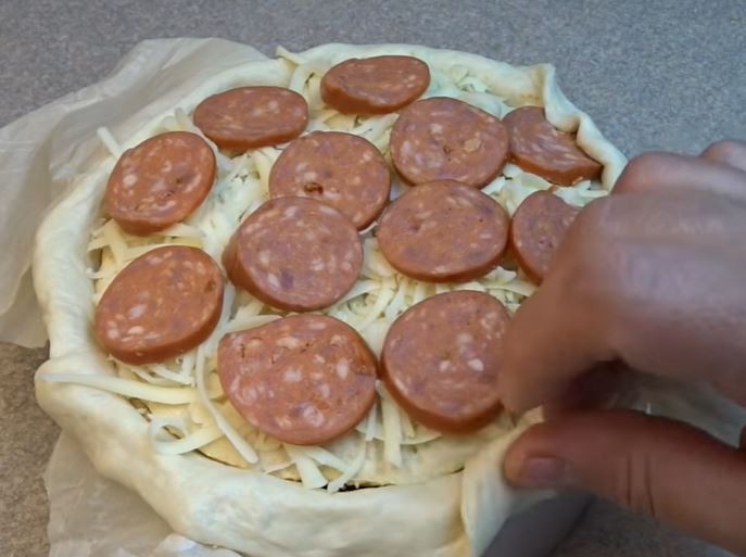 Pizzakuchen Vorbereitung