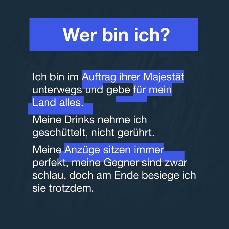 Ein Rätsel zum Agenten James Bond