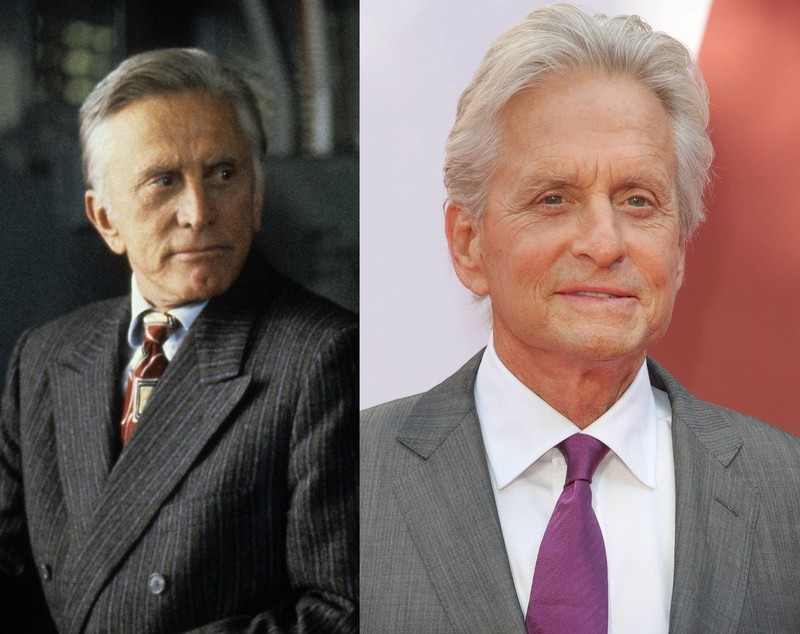 Kirk und Michael Douglas sehen im gleichen Alter wie Zwillinge aus.