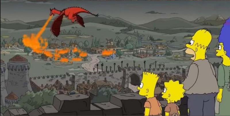 Auch die beliebte Serie Game of Thrones wurde bei den Simpsons aufs Korn genommen.